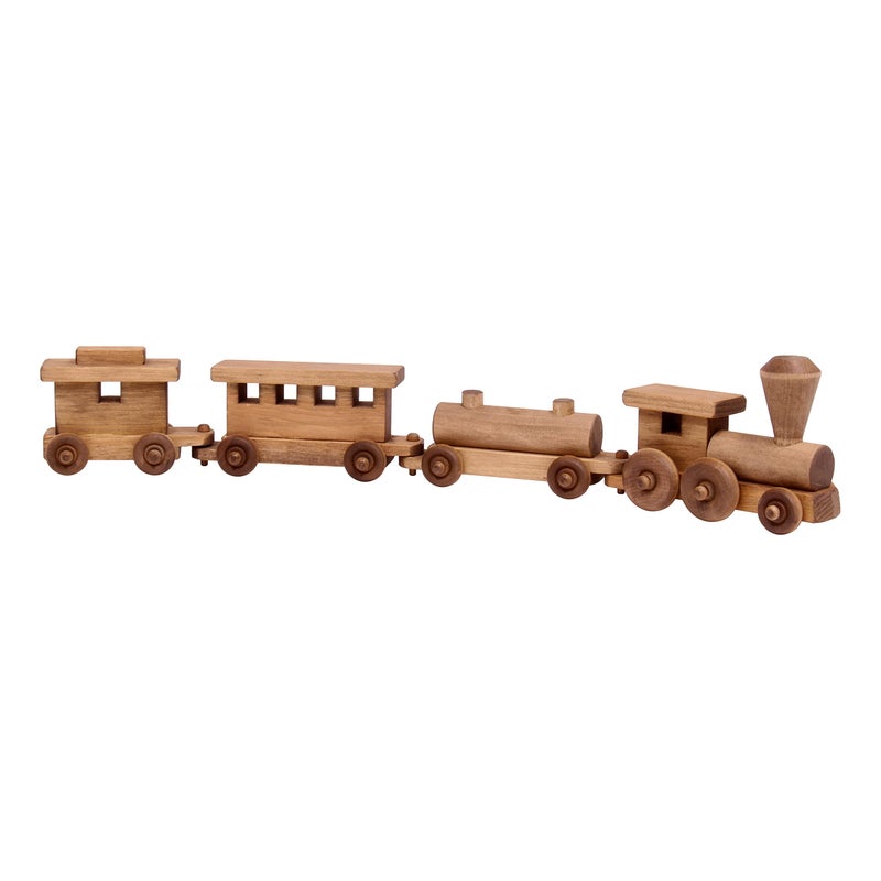 AmishToyBox.com AmishToyBoxcom Wooden Train Toy Play Set 24 Long CPSIAApproved Finish Harvest Stain - Image 2