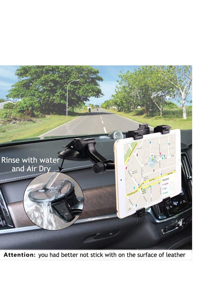 Y&D Car Tablet Mount Holder, Dash Holder for Windshield Dashboard Universal 360 Degree Rotation iPad Mini, Phone Size 7, 8, 9.7, 10.5 inch TPU Suction Cup Viscosity - Image 4