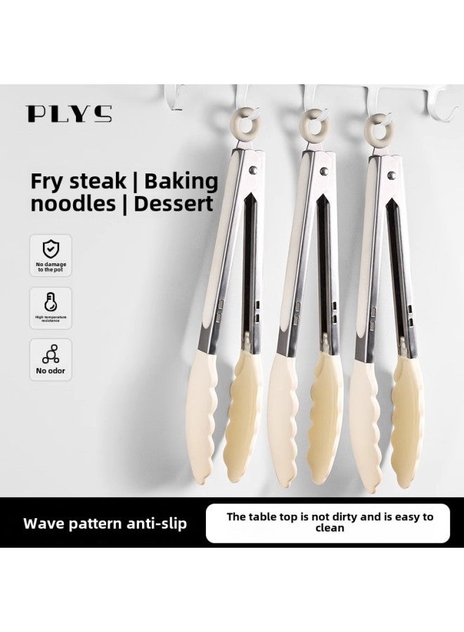 Foreign Trade Small Teana Silicone Clip High Temperature Kitchen Food Fried Stainless Steel Fried Steak Clip Burning Gift Generation-Color:[High Temperature Resistance] Large Silicone Clip Anti-scald Gloves Oil Brush  - Image 2