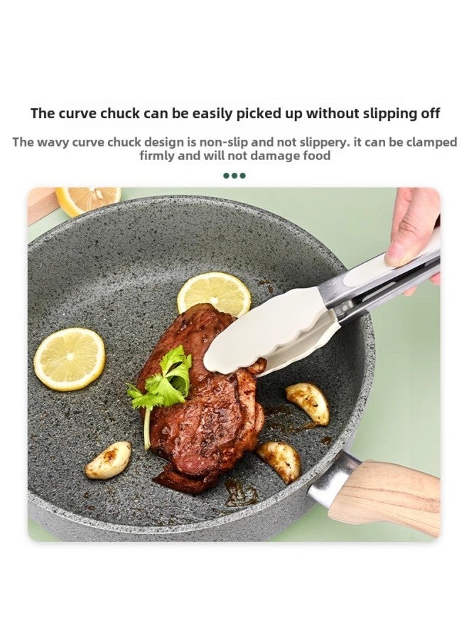 Foreign Trade Small Teana Silicone Clip High Temperature Kitchen Food Fried Stainless Steel Fried Steak Clip Burning Gift Generation-Color:[High Temperature Resistance] Large Silicone Clip Anti-scald Gloves Oil Brush  - Image 5
