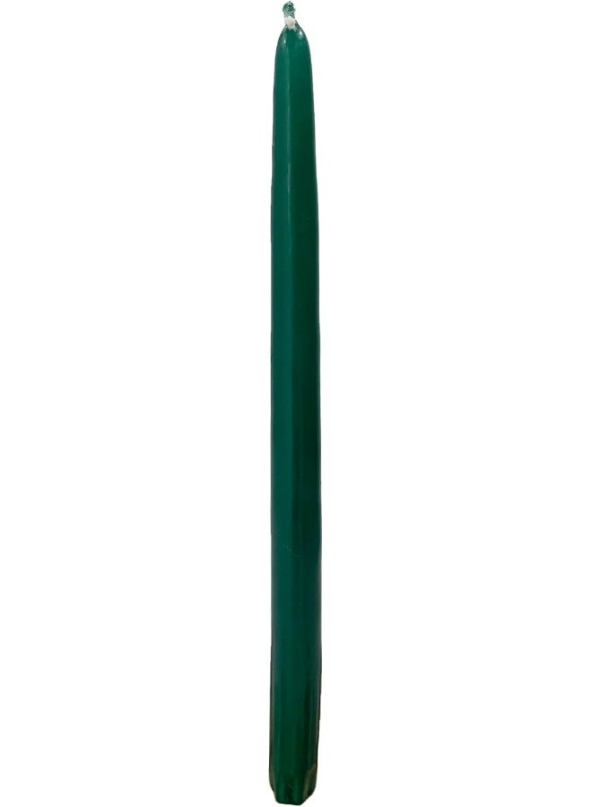 D'light Online Dlight Online Elegant 10 Unscented Dark Green Taper Candles Premium Quality HandDipped Tapered Candles Dripless and Smokeless  Set of 12 Individually Wrapped 10 Inch Dark Green - Image 3