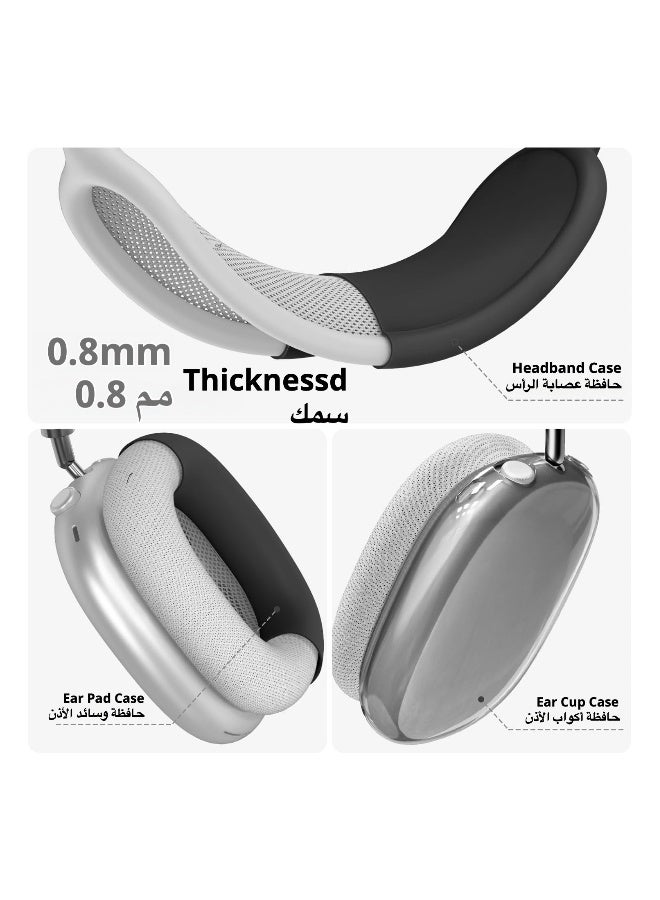 طريقة الاتصال حافظة سماعات سيليكون ، مناسبة لسماعات AirPods Max ، مقاومة للخدش ، مضادة للعرق ، 3 في 1 غطاء وسادة الأذن / غطاء أكواب الأذن / غطاء رأس سماعة. - Image 2