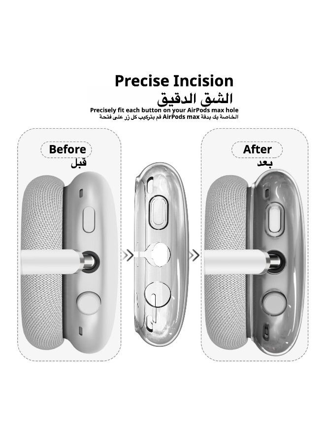 طريقة الاتصال حافظة سماعات سيليكون ، مناسبة لسماعات AirPods Max ، مقاومة للخدش ، مضادة للعرق ، 3 في 1 غطاء وسادة الأذن / غطاء أكواب الأذن / غطاء رأس سماعة. - Image 4