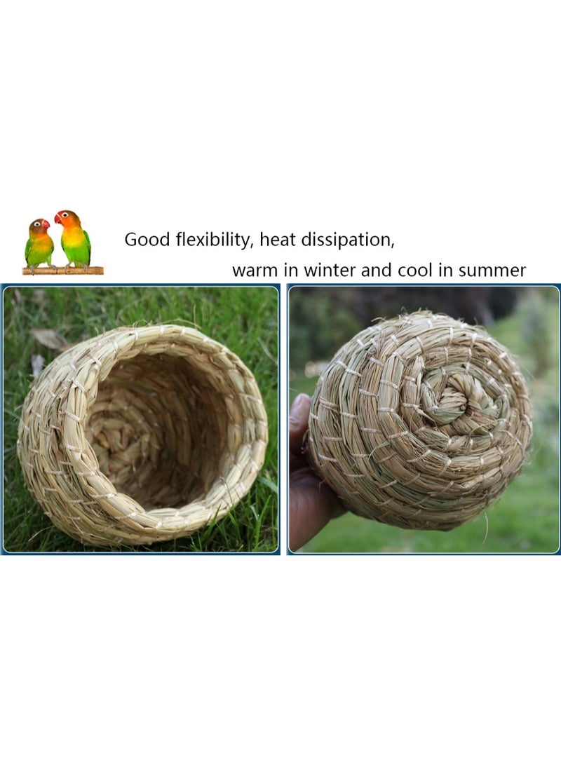 HUANXIN HOME Hummingbird House Hand Woven Bird Nest Natural Grass 100% Natural Move Birds Nest Size for Small Birds Unique Design Widely Used for Parrot Squirrel Lovebird Finches Budgie - Image 2