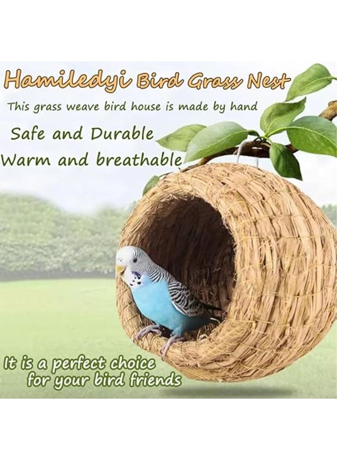 HUANXIN HOME Hummingbird House Hand Woven Bird Nest Natural Grass 100% Natural Move Birds Nest Size for Small Birds Unique Design Widely Used for Parrot Squirrel Lovebird Finches Budgie - Image 1
