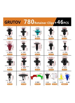 Excefore Car Clips Car Bumper Clips Push Pins Automotive Clips,  Para Carros 826Pcs Automotive Plastic Rivets Fastener Kit, Car Push Retainer Clips Set With Metal Fasteners Remover For Honda Toyota Gm Ford  - Image 2