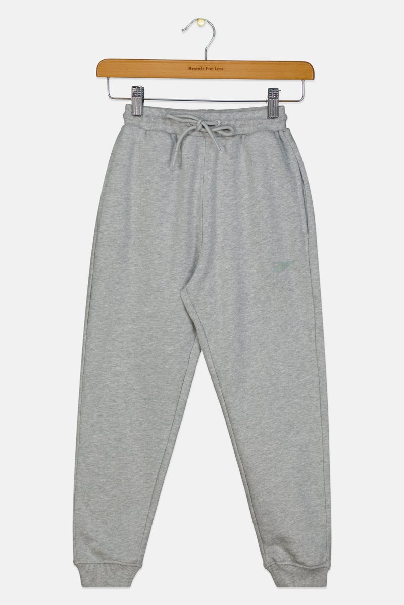 Reebok Kids Girl Sportswear Fit Outdoor Vector French Terry Sweatpants, Grey - Image 1