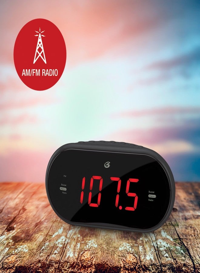 GPX C253B Dual Alarm Clock AM/FM Radio with 1.2-Inch Red LED Display (Black) - Image 5