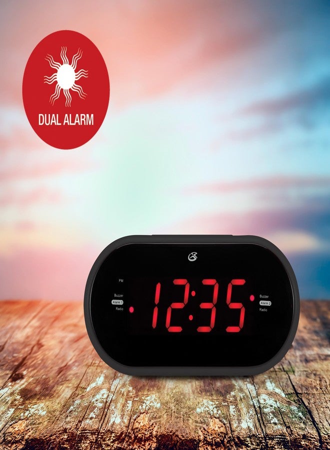 GPX C253B Dual Alarm Clock AM/FM Radio with 1.2-Inch Red LED Display (Black) - Image 4