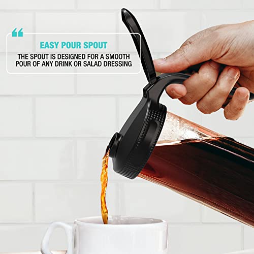 Masontops Multi Pour Top Mason Jar Lid with Handle - Wide Mouth Mason Jar Pour Spout Lid Pourer - Ball Mason Jar Pitcher Lid with Handle and Flip Cap - Image 5