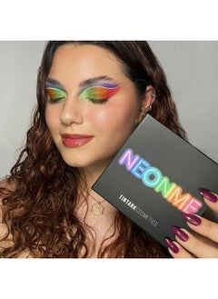 Tintark Tintark Neonme Eyeshadow Palette, 18 Fluorescent Color Glowing Eyeshadows, Rainbow Purple Blue Green Yellow Pink Eye Shadow Palettes for fun party Popular Eye Makeup, Glitter Matte Shimmer  - Image 4