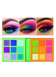 Tintark Tintark Neonme Eyeshadow Palette, 18 Fluorescent Color Glowing Eyeshadows, Rainbow Purple Blue Green Yellow Pink Eye Shadow Palettes for fun party Popular Eye Makeup, Glitter Matte Shimmer  - Image 1