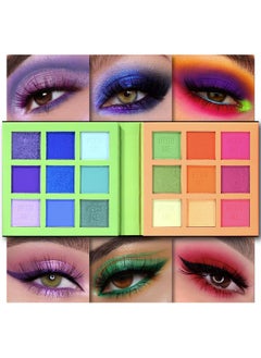 Tintark Tintark Neonme Eyeshadow Palette, 18 Fluorescent Color Glowing Eyeshadows, Rainbow Purple Blue Green Yellow Pink Eye Shadow Palettes for fun party Popular Eye Makeup, Glitter Matte Shimmer  - Image 3