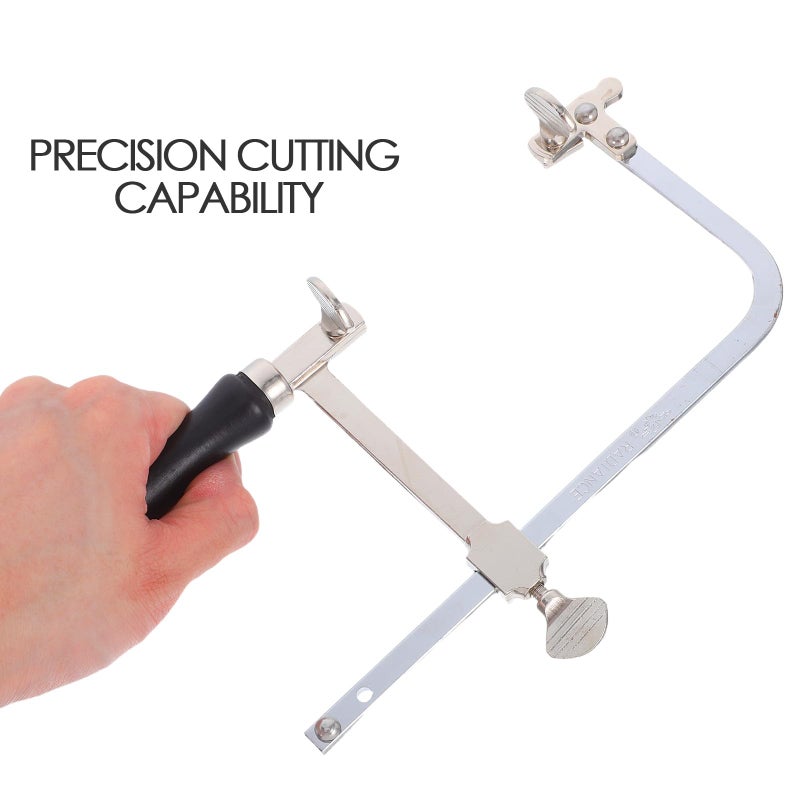 Adjustable U Shaped Saw Frame Black Handle Manual Precision Cutting Tool For Metal Woodworking DIY - Image 4