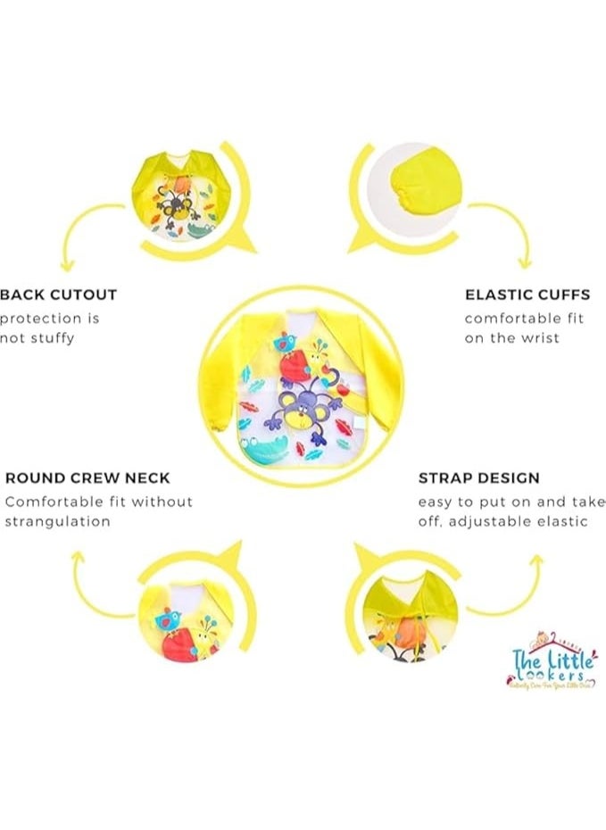 Generic Baby Food Bib Waterproof Long Sleeve Washable Cute giraffe and monkey Shape for Toddlers 6-36 Months M57-858  - Image 3