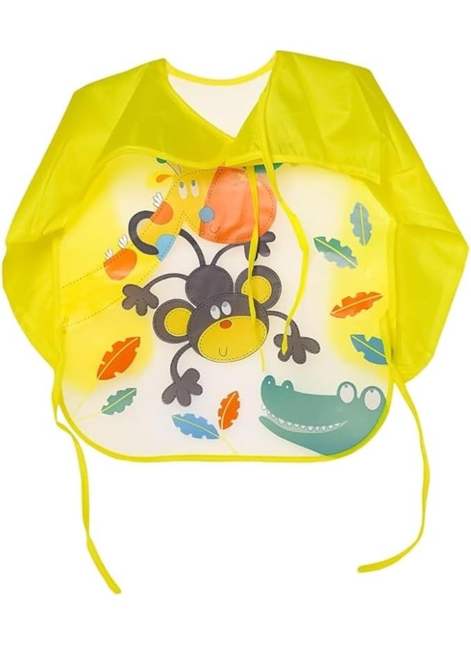 Generic Baby Food Bib Waterproof Long Sleeve Washable Cute giraffe and monkey Shape for Toddlers 6-36 Months M57-858  - Image 1