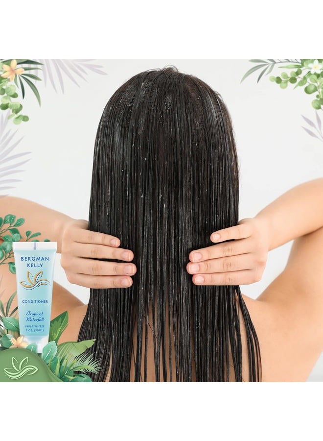 BERGMAN KELLY Hotel Toiletries Bundle (Tropical Waterfall, 1 oz each, 200 Pieces) 4-Piece Set: 50 Rectangular Bar Soap, 50 Shampoo, 50 Conditioner & 50 Body Lotion - Bulk Mini Guest Amenities - Image 5