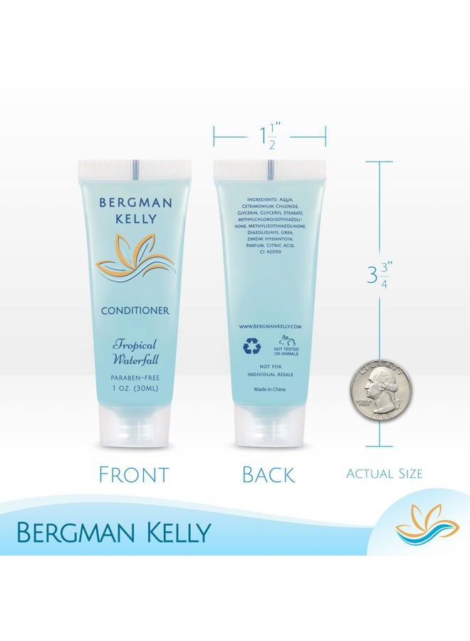 BERGMAN KELLY Hotel Toiletries Bundle (Tropical Waterfall, 1 oz each, 200 Pieces) 4-Piece Set: 50 Rectangular Bar Soap, 50 Shampoo, 50 Conditioner & 50 Body Lotion - Bulk Mini Guest Amenities - Image 3