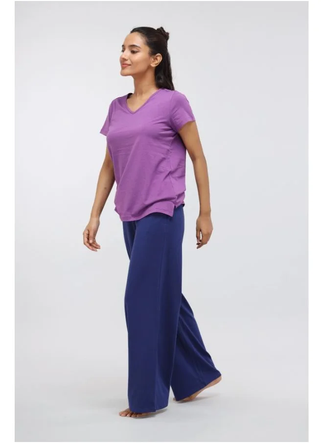NeceSera Functional Blue Flared Supima Lounge Set