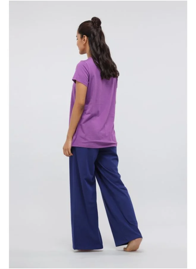 NeceSera Functional Blue Flared Supima Lounge Set