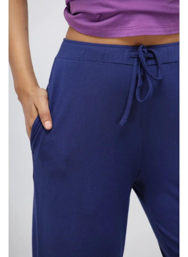 NeceSera Functional Blue Flared Supima Lounge Set