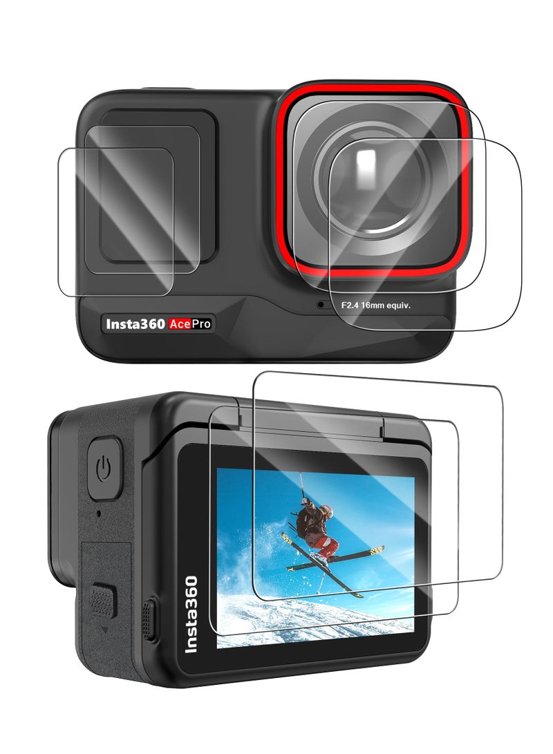 Insta360 Ace Pro Screen Protector, Ultra Clear Tempered Glass with Lens Protectors, 9H Hardness, Essential Accessories (12 PCS Total) - Image 1