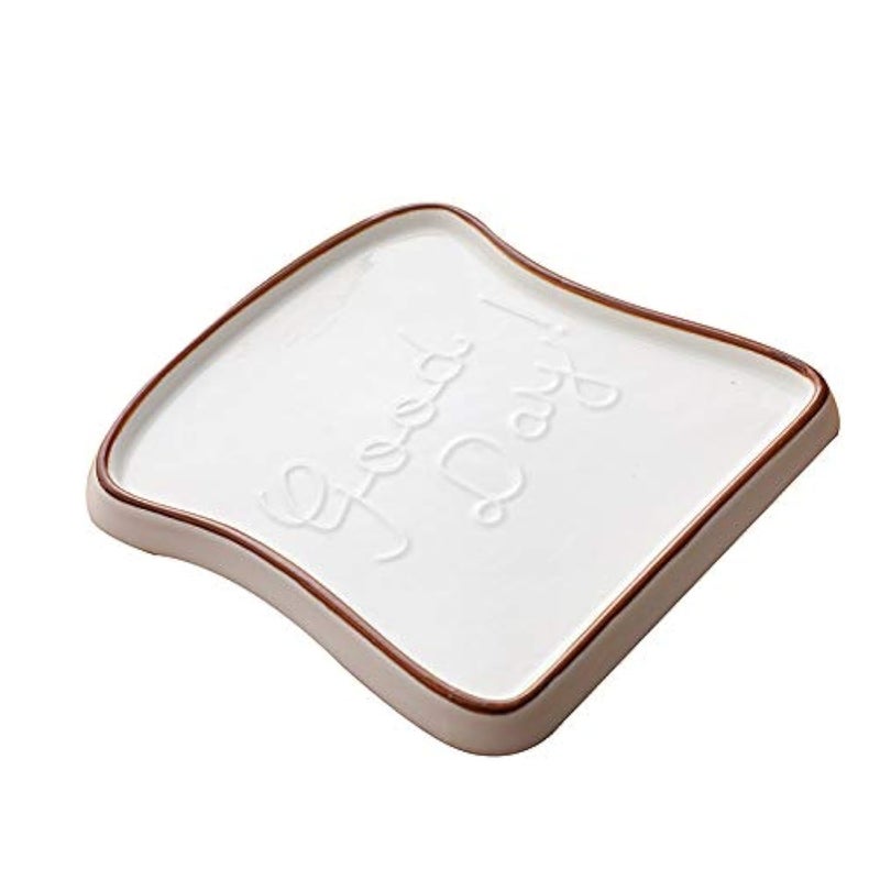 Hooshion Hooshion Ceramic Toast Plate  Bread Sushi Dessert  Cheese Plates in Brown 