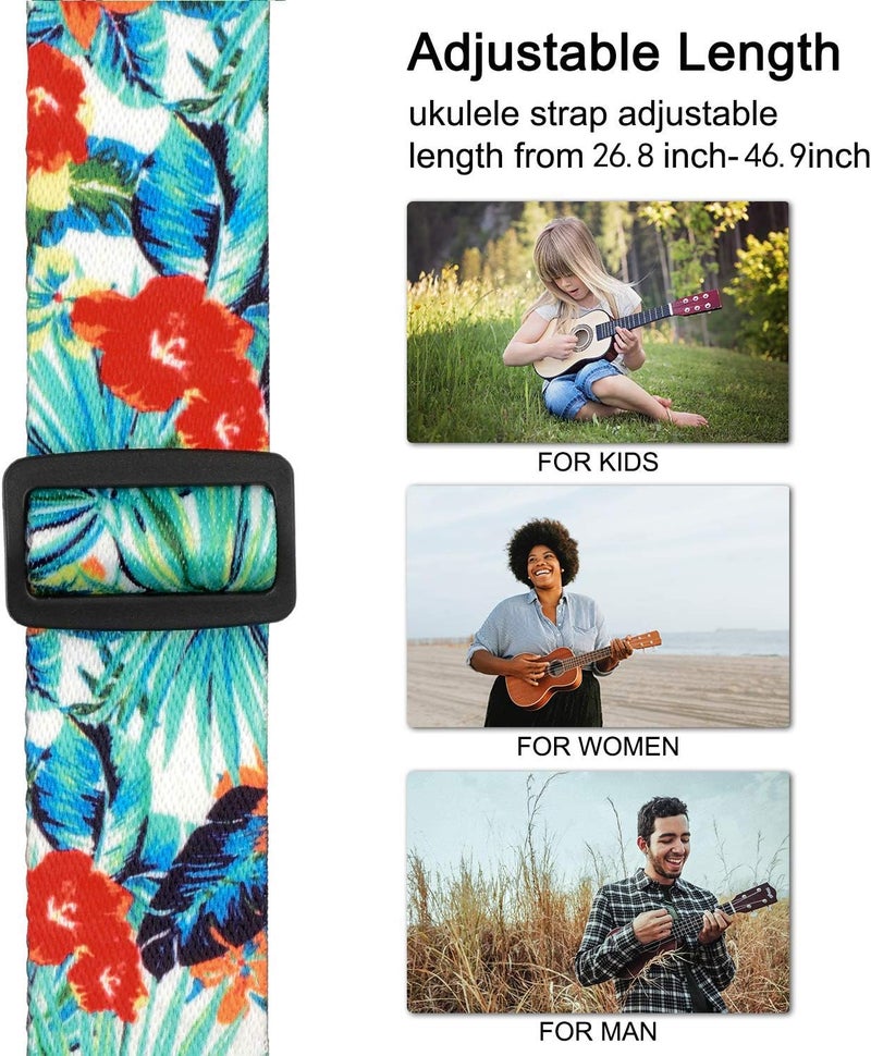 Dulphee Store Ukulele Strap Hawaiian Adjustable Uke Shoulder Strap for Soprano Concert Tenor Baritone Ukulele, Mandolin and Banjo - Image 5