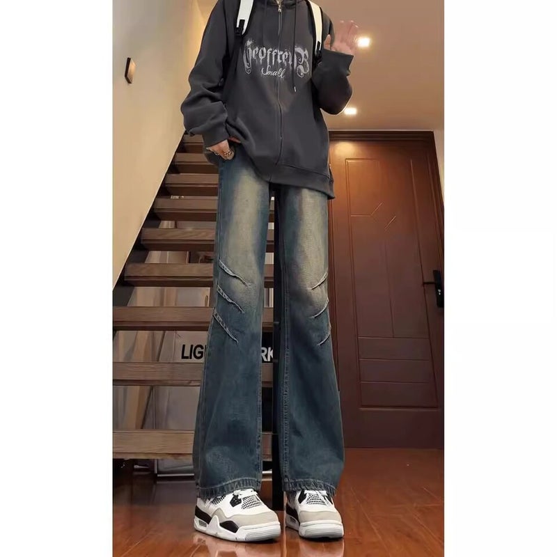 Unisex Classic Denim Jeans Loose Fit Daily Outdoor Wear - Image 4