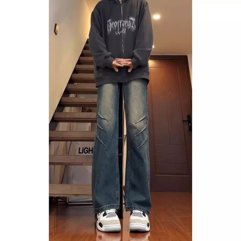 Unisex Classic Denim Jeans Loose Fit Daily Outdoor Wear - Image 3