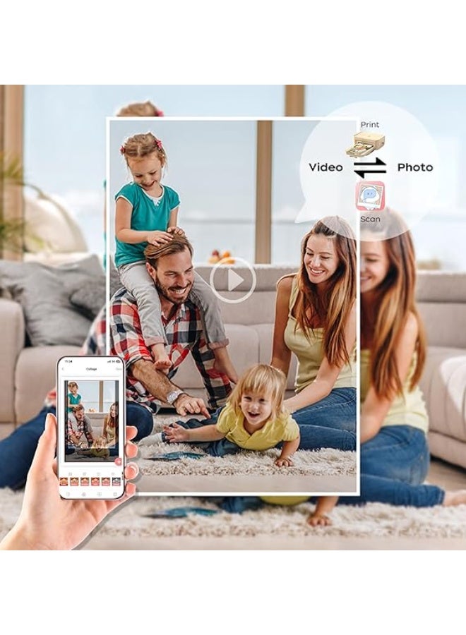 HPRT Photo Printer for iPhone/Android - Studio-Quality 4x6 Prints in 60s | Portable Dye Sublimation Picture Printer with 20 Sheets & 1 Ribbon | for Home, Travel & Gifts (Beige) - Image 4