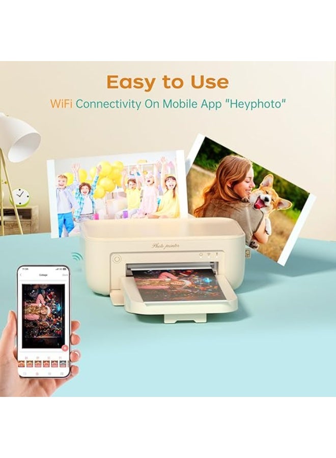 HPRT Photo Printer for iPhone/Android - Studio-Quality 4x6 Prints in 60s | Portable Dye Sublimation Picture Printer with 20 Sheets & 1 Ribbon | for Home, Travel & Gifts (Beige) - Image 3