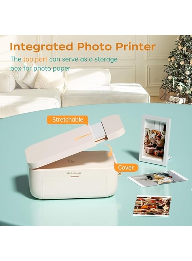 HPRT Photo Printer for iPhone/Android - Studio-Quality 4x6 Prints in 60s | Portable Dye Sublimation Picture Printer with 20 Sheets & 1 Ribbon | for Home, Travel & Gifts (Beige) - Image 5