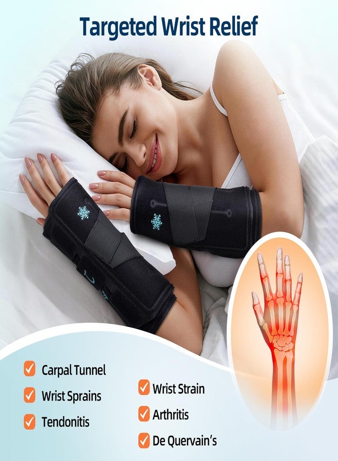 Comfytemp Wrist Ice Pack Wrap, FSA Eligible HSA, 30 Minute longlasting Reusable Gel Cold Pack for Wrist, Thumb, Hand & Forearm, Hot Cold Therapy Wrap for Carpal Tunnel, Tendonitis, Arthritis, 2 Packs - Image 2