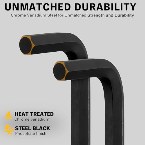 ELEAD Allen Wrench Hex Key Set: Premium 27pcs Durable Hex Key Set with Grip Handle, Long and Short Arm with Ball End, Metric & SAE Size Allen Key Set, Organized Storage - Image 4