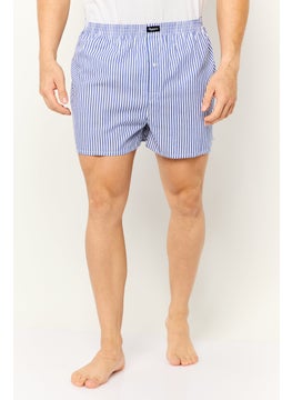 Algspar Men 2 Pcs Stripe Woven Boxers Set, Multicolor  - Image 1