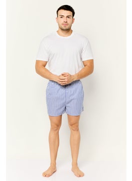 Algspar Men 2 Pcs Stripe Woven Boxers Set, Multicolor  - Image 2