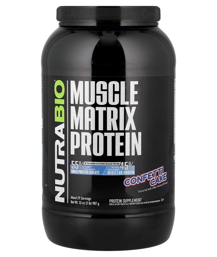 NutraBio Muscle Matrix Protein Confetti Cake 2 lb (907 g)