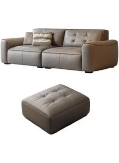 Comfynest Modern Standard Size Interface Faux Leather Sofa with Square Arm Set of 3 