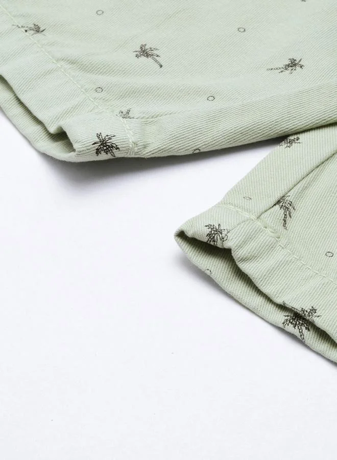 The Indian Garage Co Green Men Green Slim Fit Solid Shorts for Men | Best Price UAE
