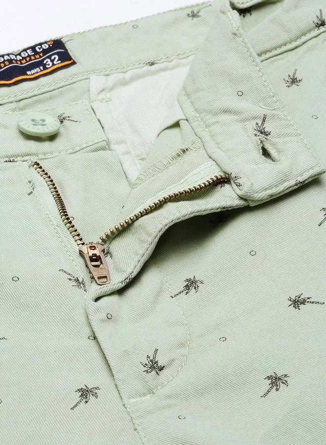 The Indian Garage Co Green Men Green Slim Fit Solid Shorts for Men | Best Price UAE