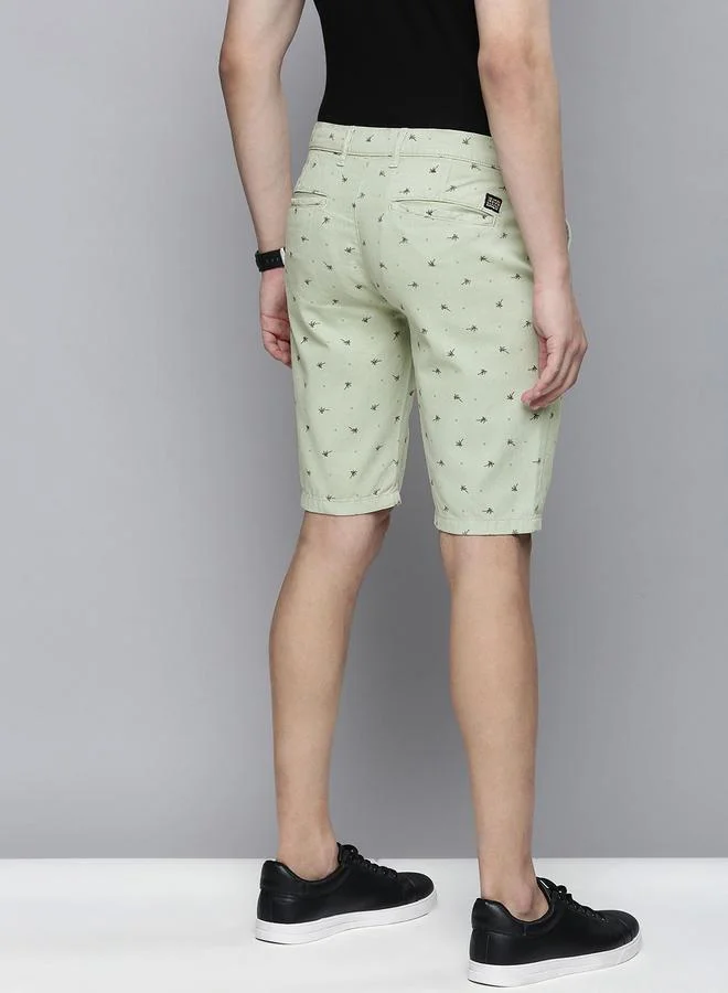 The Indian Garage Co Green Men Green Slim Fit Solid Shorts for Men | Best Price UAE
