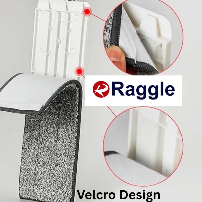 Raggle Flat Microfiber Magic Mop for Floor Cleaning,Home Hands Free Squeeze Mop 360° for Floor, Slider Squeeze Mop, Stainless-Steel Handle, Bucket Less Mop and Microfiber Refill (Squeeze Mop) - Image 4
