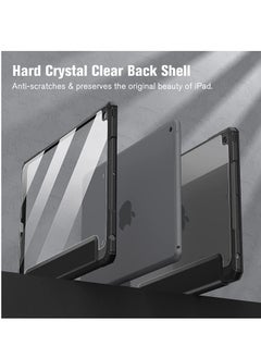 glassology Hybrid Slim Case for iPad 9th/8th/7th Generation 2021/2020/2019 10.2/10.5 Inch Built-in Pencil Holder Shockproof Cover with Clear Transparent Back Shell with Screen Protector (Black)  - Image 4