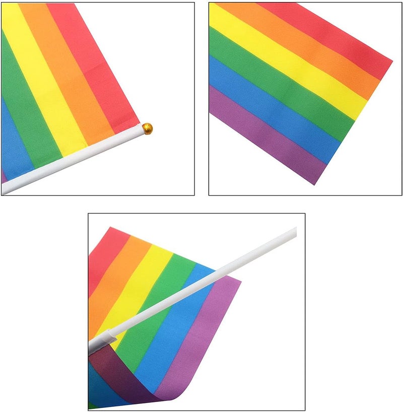 كلاراكو علم قوس قزح من كلاركو، 40 قطعة، أعلام فخر للمثليين، أعلام صغيرة محمولة باليد لمجتمع الميم، لحفلة قوس قزح فخر للمثليين - Image 4