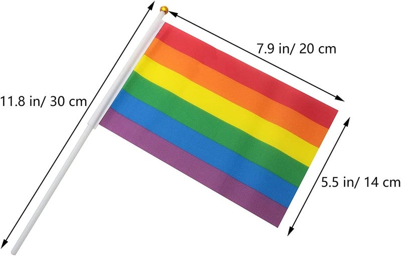 كلاراكو علم قوس قزح من كلاركو، 40 قطعة، أعلام فخر للمثليين، أعلام صغيرة محمولة باليد لمجتمع الميم، لحفلة قوس قزح فخر للمثليين - Image 2