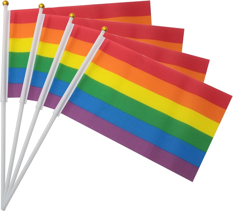 كلاراكو علم قوس قزح من كلاركو، 40 قطعة، أعلام فخر للمثليين، أعلام صغيرة محمولة باليد لمجتمع الميم، لحفلة قوس قزح فخر للمثليين - Image 1