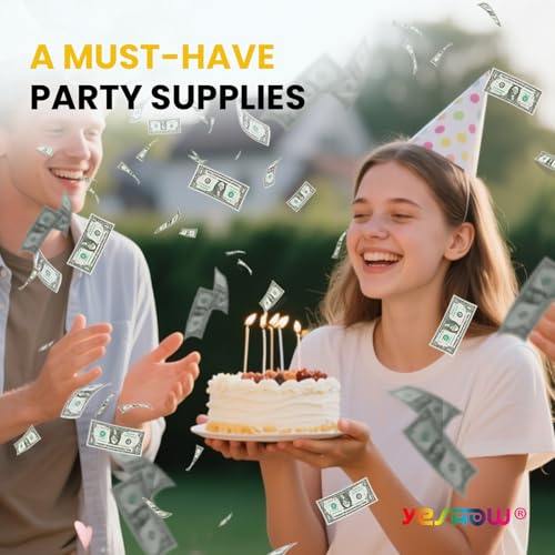 YESHOW Confetti Cannon Party Poppers Biodegradable Shooters,(6 Pack) YESHOW Money Confetti Gun Blaster for New Year’s Eve Party Supplies Graduation Christmas Birthday - Image 5