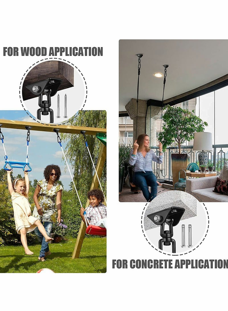 SOLARAE Hammock Hanging kit,360°Rotating 1000 lb Capacity Heavy Duty,Hanger & Swing Hook Snap for Concrete Wood,Hammock,Veranda Seat,Chair,Swing Sets,Yoga and Gym（Black） - Image 5