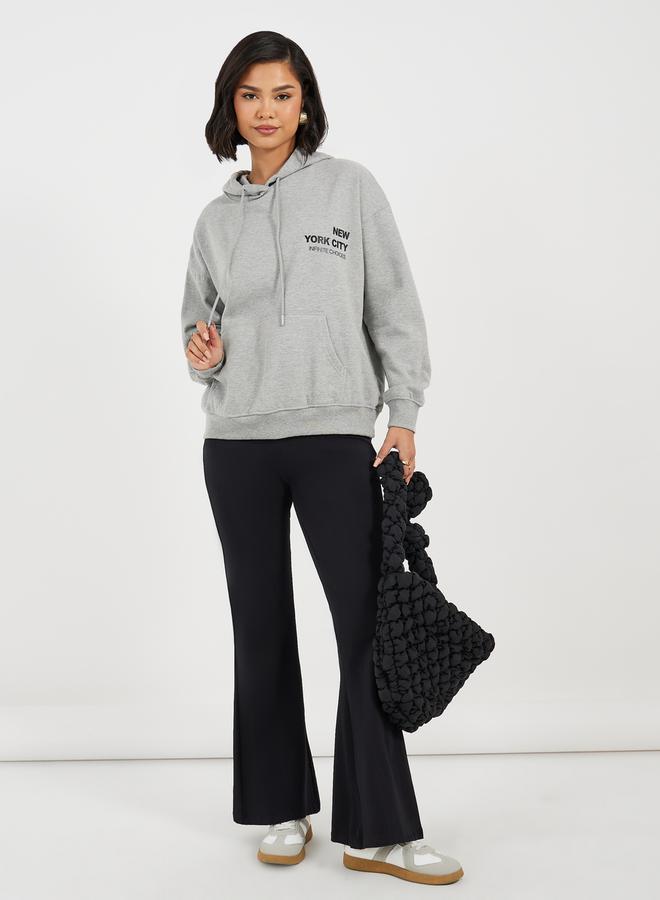 ستايلي هودي فضفاض مطبع بطبعة صورة - Image 2